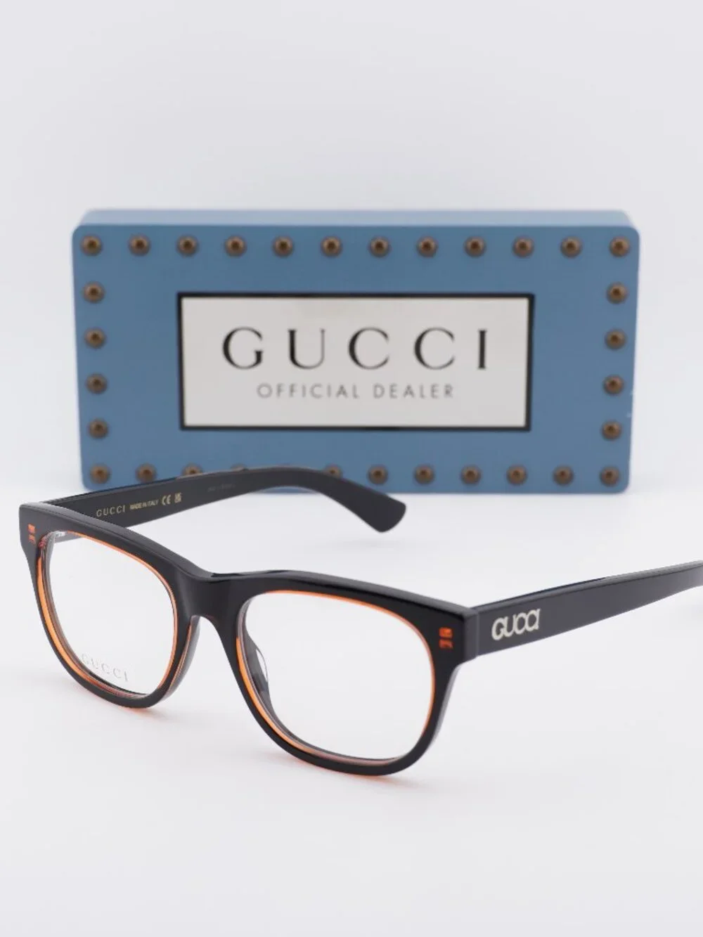 Gucci GG1796O 007 Square Eyeglasses - Black/Red 55mm